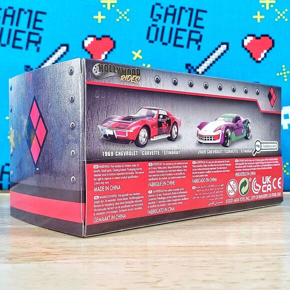 Jada DC Universe Harley Quinn 1969 Chevrolet Corvette Stingray 1:32 Collectible - Picture 7 of 11